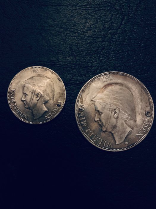 Netherlands. Wilhelmina (1890-1948). 1 Gulden/ 2 1/2 Gulden 1931/1932 Wilhelmina in Londen