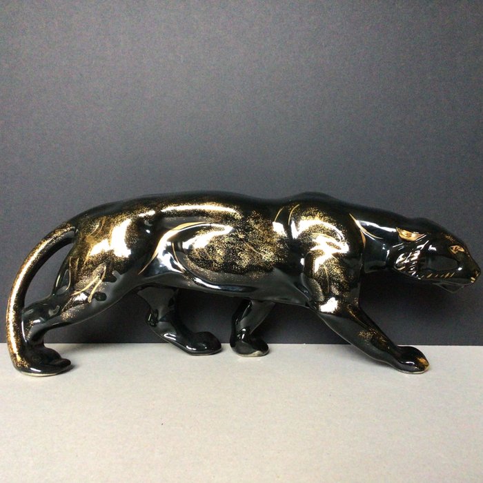 Art-Deco-Skulptur - Schwarzer Panther
