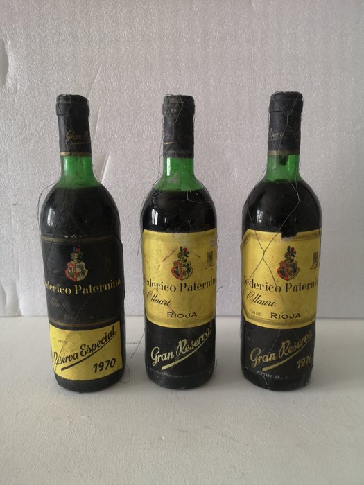 1970 Federico Paternina Reserva Especial, 1973 & 1976 gran reserva - Rioja - 3 Bottiglie (0,75 L)