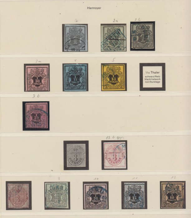 Hannover 1850/1864 - bis auf drei Werte komplette Sammlung inkl. Michel-Nr. 18