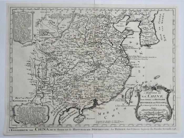 Corea Taiwan, Formoza e Cina; F. van Schley en N. Bellin - ' t Keizerryk van China. - 1721-1750
