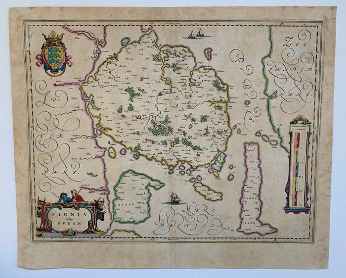 Danimarca, Island of Fyn; Joan Blaeu - Fionia vulgo Funen - 1621-1650