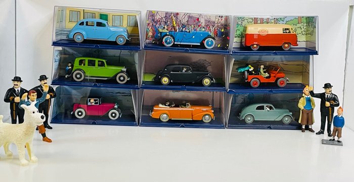 Hergé/Moulinsart - 1:43 - 16 x Tin Tin Cars and figures