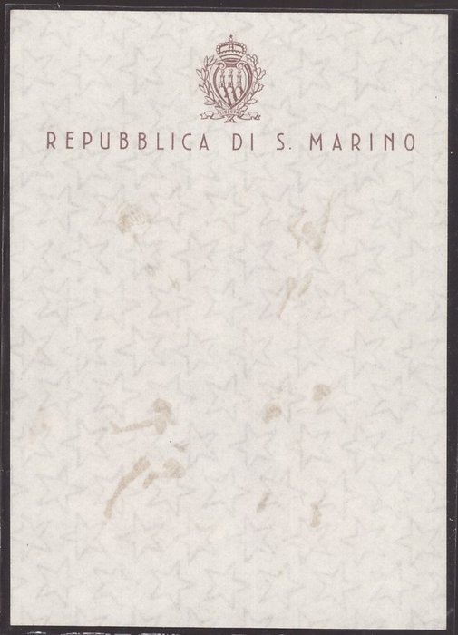San Marino 1960 - Rome Olympics souvenir sheet with partially missing print - Sassone N. 20ba