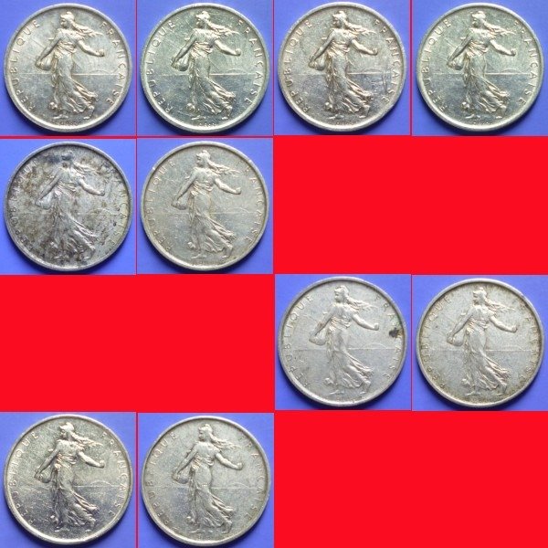 Francia. 5 Francs 1960/1964 (10 coins)