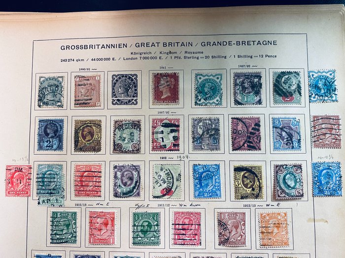 British Commonwealth 1850 - England collection + territories on old album sheets