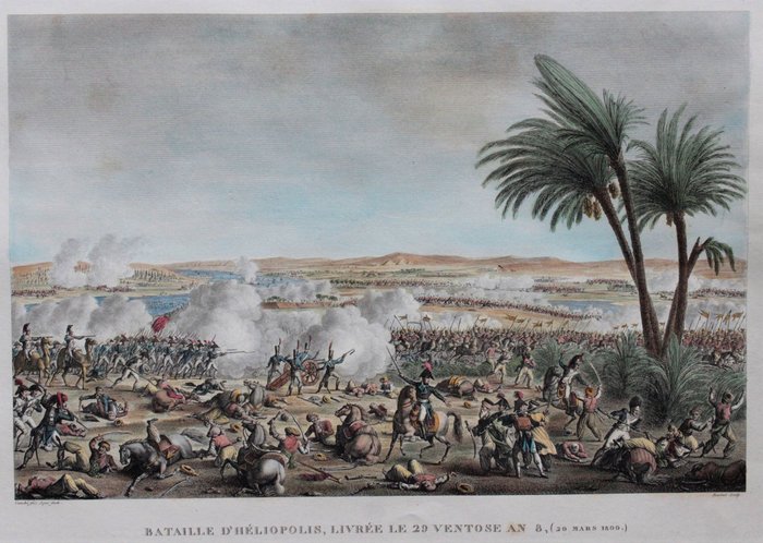 Africa, Egypt, Heliopolis, Cairo (Napoleon); Vernet / Couché - Bataille d'Héliopolis, livrée le 29 ventose an 8, (20 mars 1800) - 1821-1850