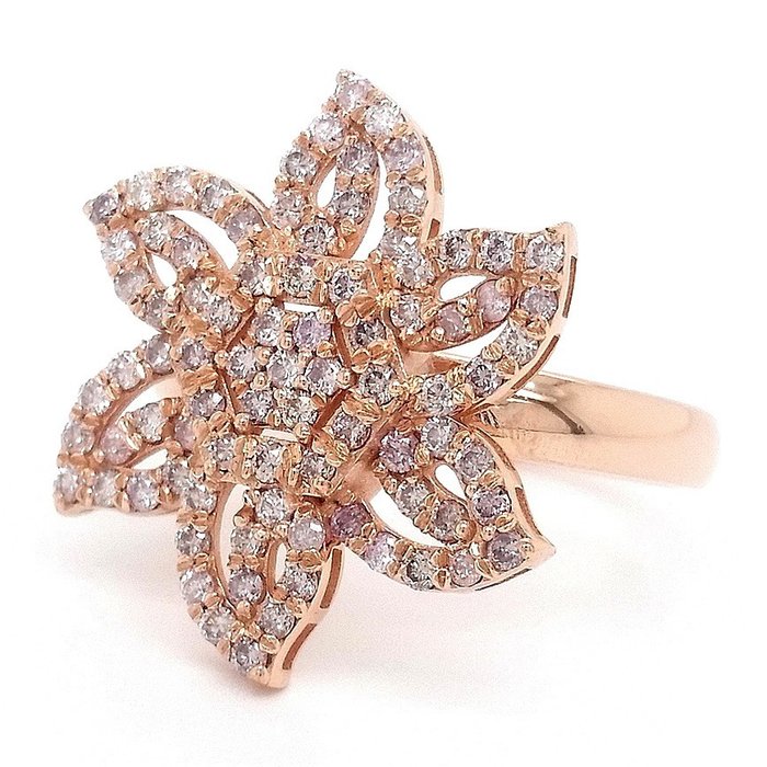 0.75ct Pink Diamonds - 14 kt. Pink gold - Ring - Catawiki