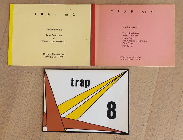 Gesigneerd; Tony Rombouts, Werner Spillemaeckers, Henri-Floris Jespers, Ben Klein- - Literair tijdschrift TRAP nr 2, nr 4, nr 8 - 1974/1976