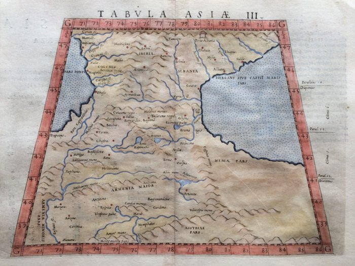 Asia, Iran, Turkije, Azerbeidzjan, Georgië; Ptolemy / Ruscelli / Ziletti - TABVLA ASIÆ III - 1564