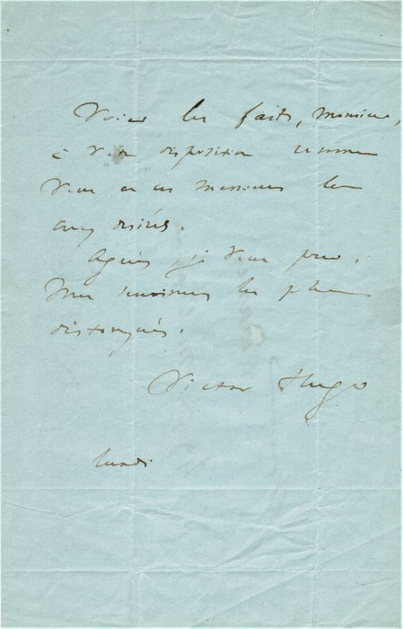 Victor Hugo - Lettre autographe signée - 1843