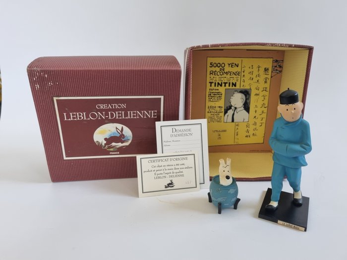 Tintin - Statuettes Leblon-Delienne 51 + 510 - Tintin et Milou potiche - Le lotus bleu - (1993)