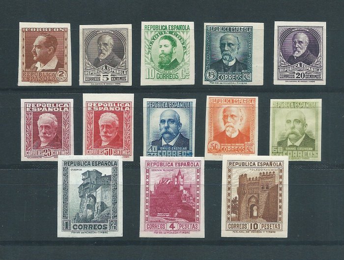 Spanien 1932 - Personalities complete set, imperforated. No Reserve Price - Edifil 662s/75s