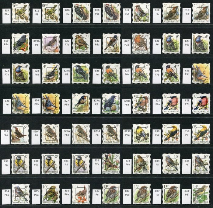 Belgien 1986/2010 - Extensive Buzin Bird collection with Preos in BFR, double denomination and in €
