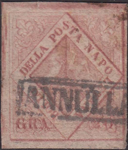 Anciens états italiens - Naples 1858 - gr. 20 rosa chiaro II tavola - Sassone N. 13