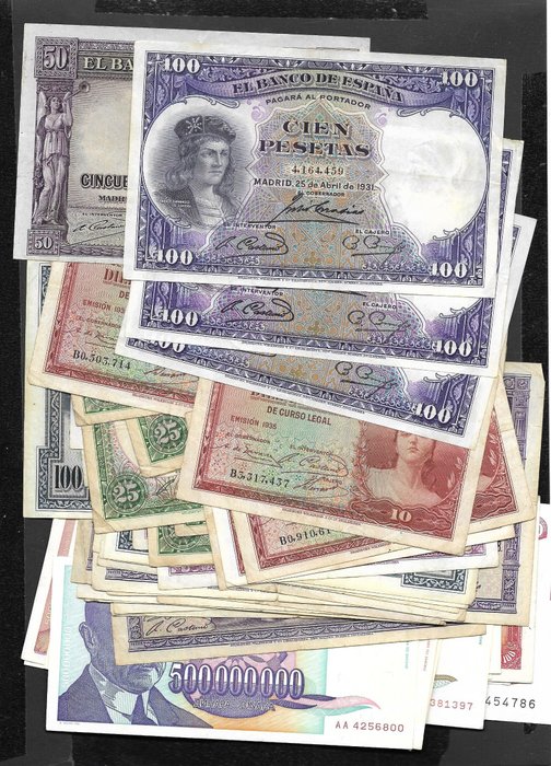 Monde - 55 banknotes - Various dates - including duplicates