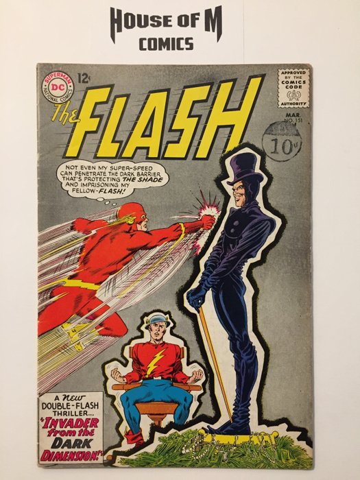 The Flash # 151  Invader From the Dark Dimension - appearance Jay Garrick (Earth 2 Flash ) and the Shade. Higher Grade - Geheftet - Erstausgabe - (1965)