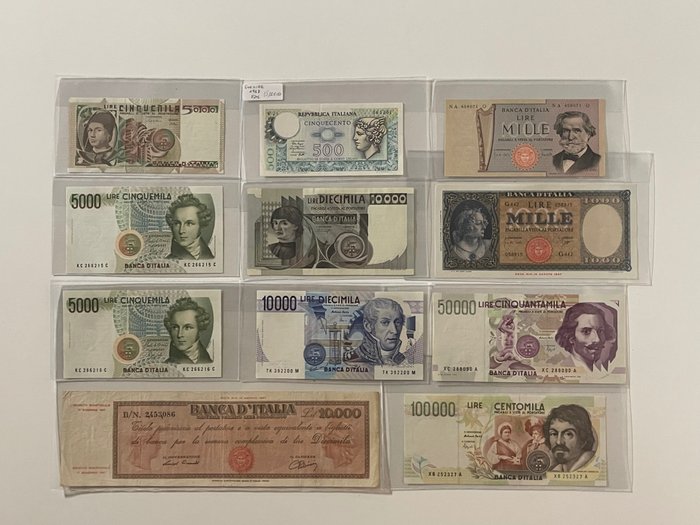 Italy - Lotto 11 banconote Lire - anni vari - alta conservazione