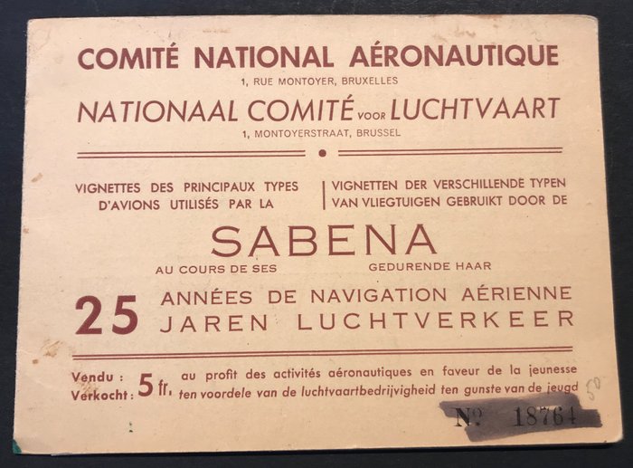 Belgisch-Kongo 1949 - Booklet vignettes "SABENA - 25 years of air traffic" - Complete