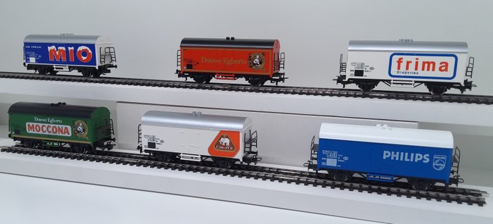 Märklin H0 - Basis 4415 - Freight carriage - 6 advertising wagons, One-time special edition, 1980s - SNCB NMBS
