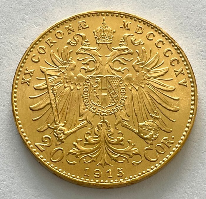 Österreich. 20 Corona 1915 - Franz Joseph I. (Neuprägung)