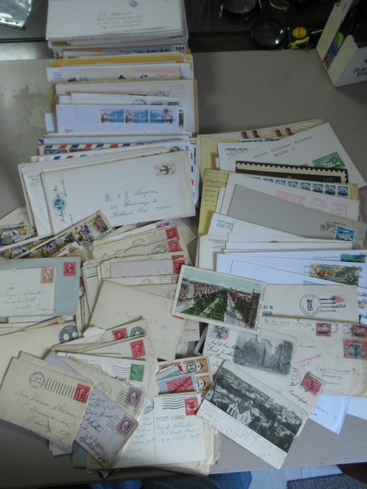 Verenigde Staten van Amerika 1870/2010 - Partij posthistorie USA op enveloppen, kaarten en ansichten