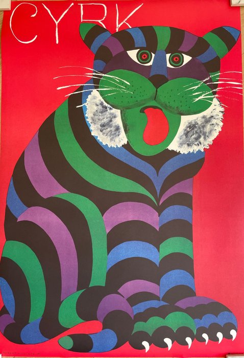 H. Hilscher - (1924-1999), Circus Tiger 1971, Poster no. 52 official limited edition C.500, printed 2020