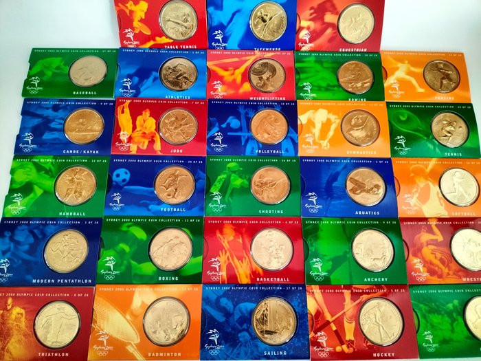Australie. 5 Dollars 2000 BU 'Olympic Coin Collection Sydney 2000' (28 pieces)