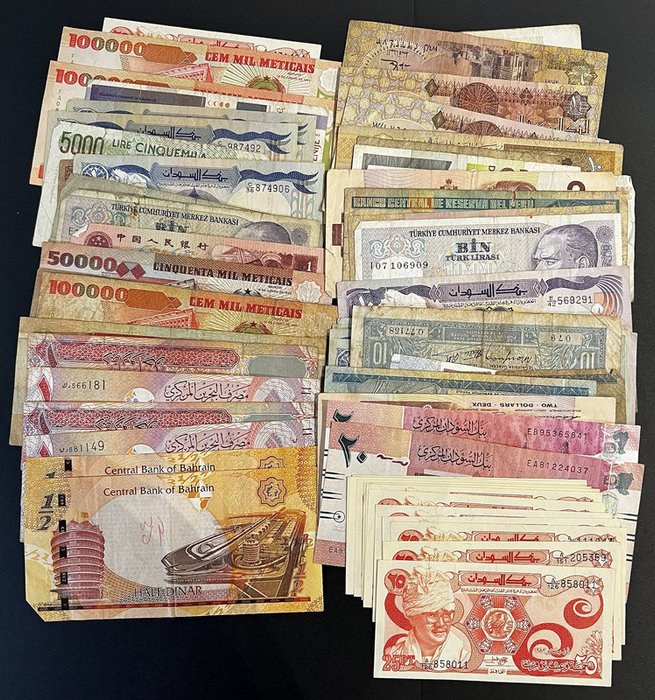 World - 60 banknotes - Various dates - including duplicates