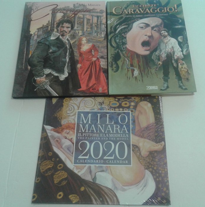 Milo Manara - "Caravaggio" versione integrale + Uccidete Caravaggio + Calendario da collezione - Hardcover - Erstausgabe