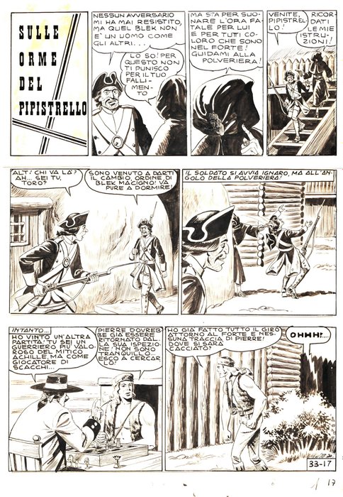 Grande Blek n. 33 - Tavola Originale EsseGesse "La banda del Pipistrello" - Page volante - EO - (1956)