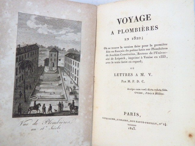 Pirault Des Chaumes, Joachim Camerarius - Voyage à Plombières en 1822 ; où se trouve ... le poème de Joachim Camerarius - 1823