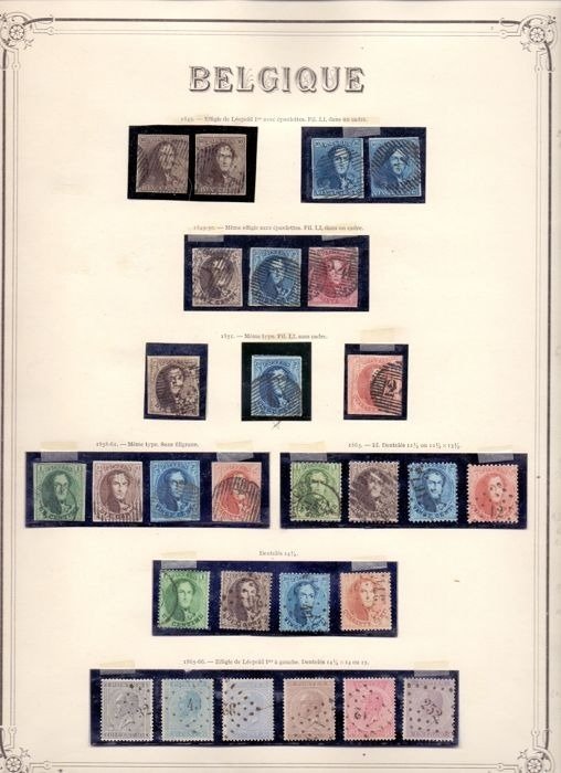 Belgien 1849/1867 - Classics collection - tussen OBP/COB 1 en 21B