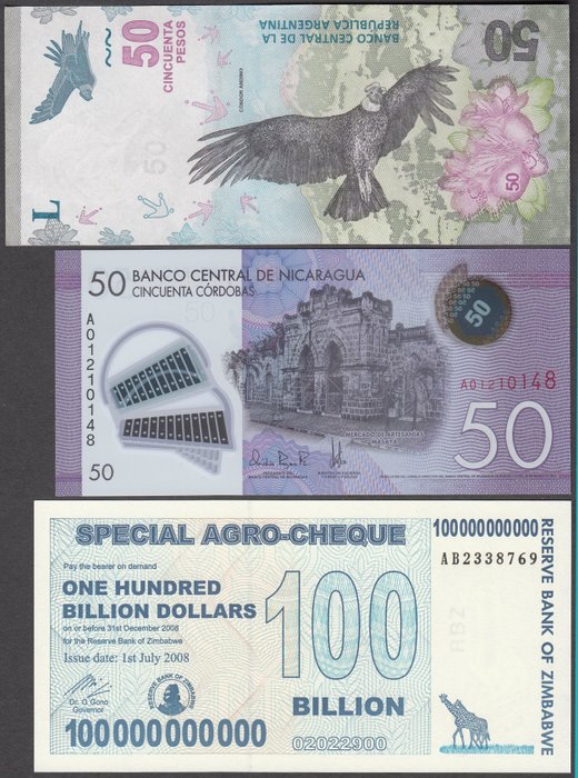 Monde - Collectie 151 verschillende bankbiljetten, waaronder 8 Hell Bank Notes