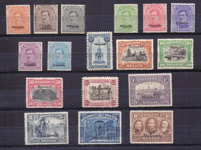 Belgien 1920 - Occupation stamps with overprint 'Malmédy' - OBP/COB OC62/78