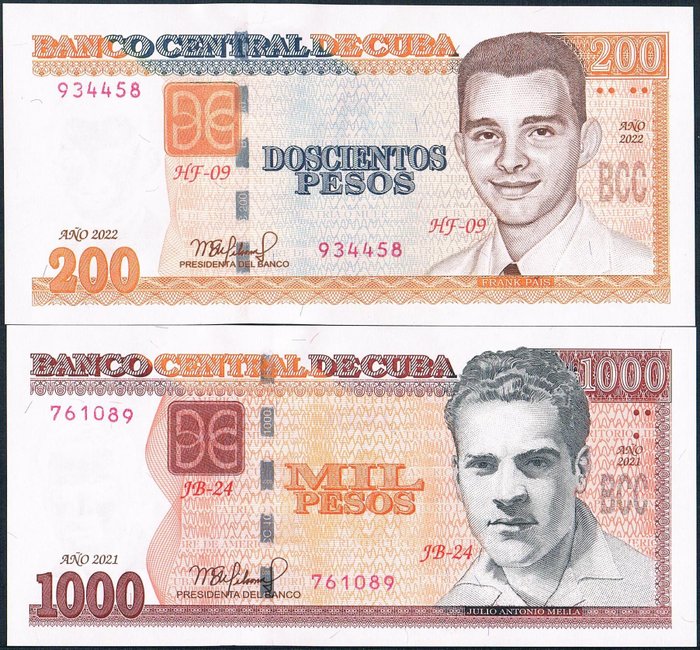 Cuba - 200 and 1000 Pesos 2021/2022 - Pick 130 and 132