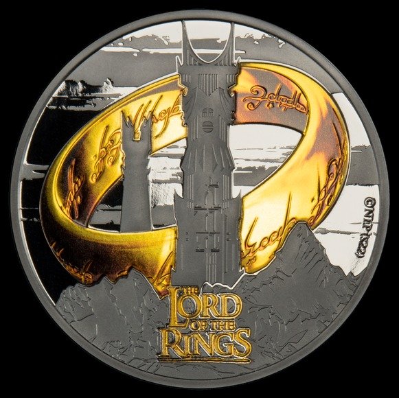 Samoa. 5 Dollars 2022 "Herr der Ringe - The Lords of the Rings" 1 Oz mit Gold und Platin veredelt