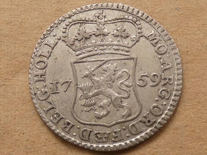 Netherlands, Holland. 1/4 Gulden 1759