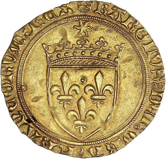 France. Charles VIII (1483-1498). Ecu d'or au soleil ST LO