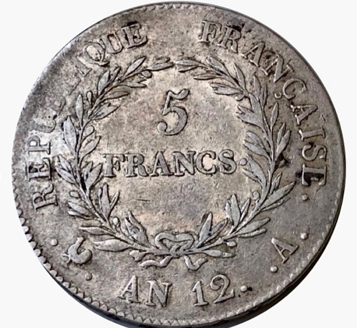 Frankreich. Französisches Konsulat (1799-1804). 5 Francs An 12-A, Paris