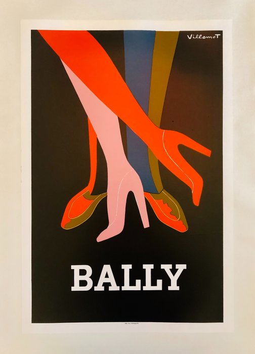Bernard Villemot - Bally Shoes - (linen backed on canvas) - 1980-talet