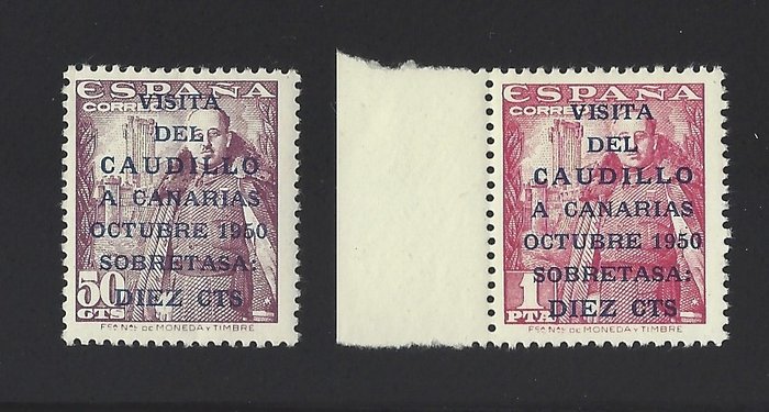 Espagne 1950 - Canary Islands post, 1st issue, CMF assessment. No Reserve Price. - Edifil 1083A/B