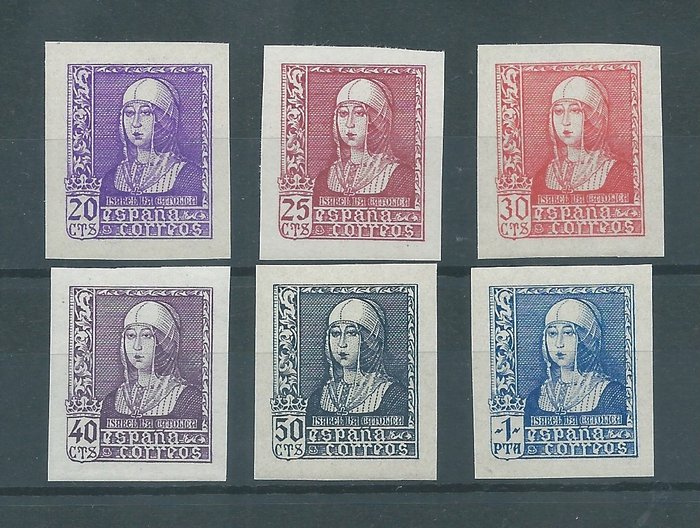 Spanien 1938 - Isabella the Catholic, complete set, imperforated. No Reserve Price. - Edifil 855s/66s.
