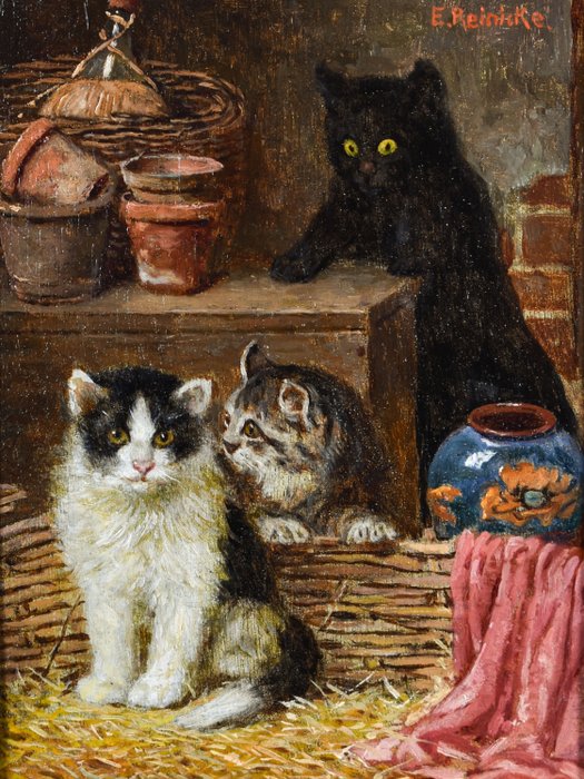 Emil Reinicke (1859-1942) - Drie katten