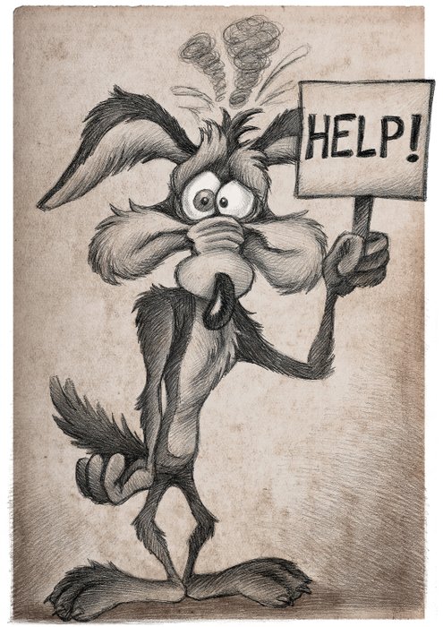 Wile E. Coyote: "Help!" - Looney Tunes - Fine Art Giclée - Signed By Joan Vizcarra - Artist Proof (A.P.) - EO