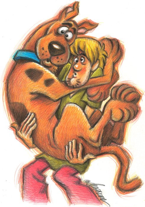 Scooby Doo & Shaggy Rogers, Best Friends! - Original Drawing - Joan Vizcarra - Pencil Art - Original Artwork