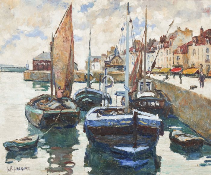 Louise Renée Lacroix (ca 1890 - 1940) - The port of Dieppe, France