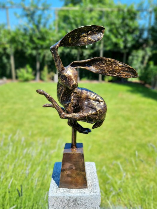 Image 2 of jumping hare - Bronze - recent