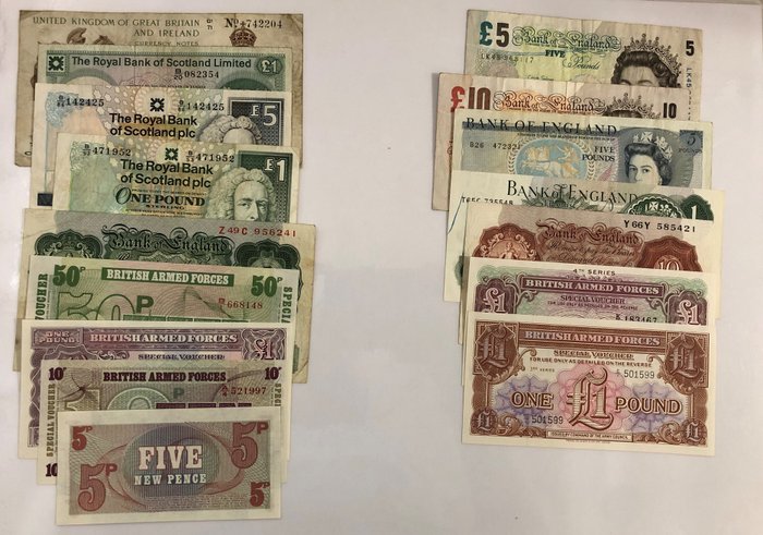 World - Great Britain, Scotland - 16 banknotes - Various dates