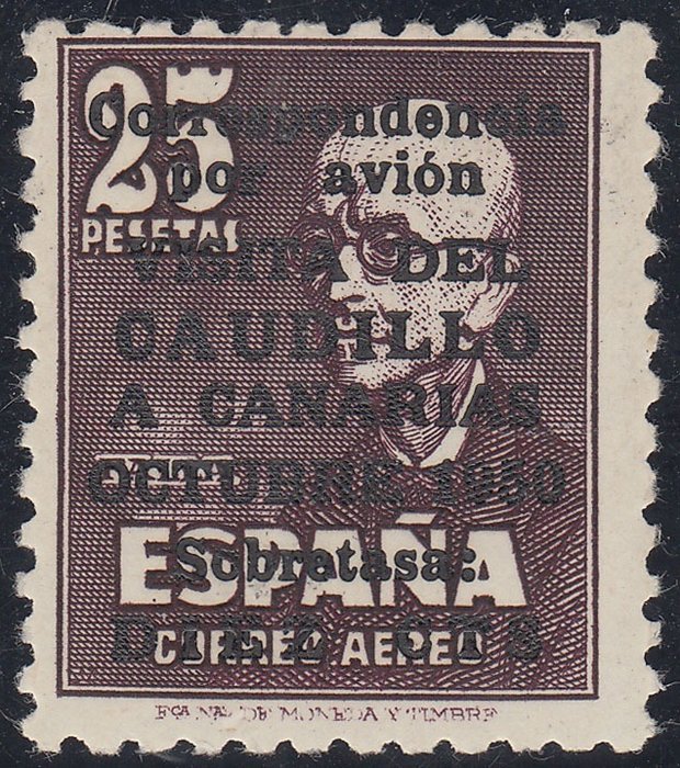 Espagne 1951 - ‘Visita del Caudillo a Canarias’ (Visit of Franco to the Canary Islands). No Reserve Price. - Edifil nº 1090